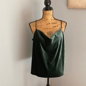 Banana Republic NWOT Forest Green Velvet Camisole Women Size XL